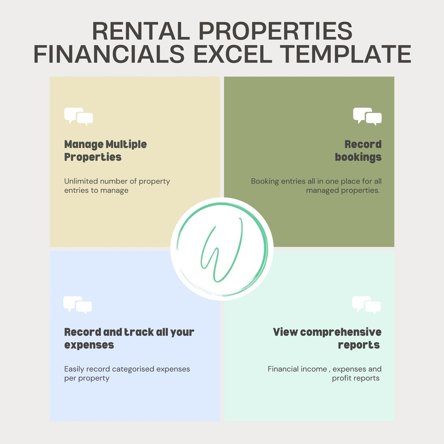 Multiple Rental Properties Financial Tracker Excel Template