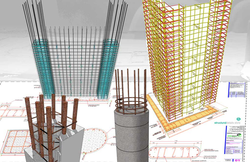 Complete Reinforced Concrete Columns Cross Section CAD Details ...