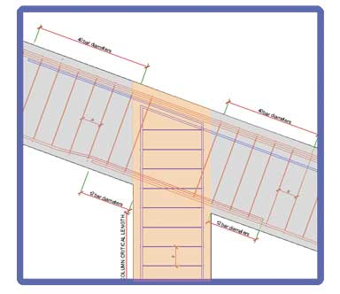 Inclined Roof Reinforced Concrete Beam Column Frame Joint Connection Detail