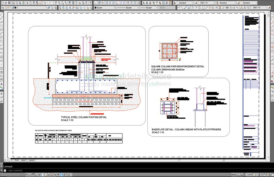 Steel Frame Hangar Complete Design CAD Drawings - structuraldetails