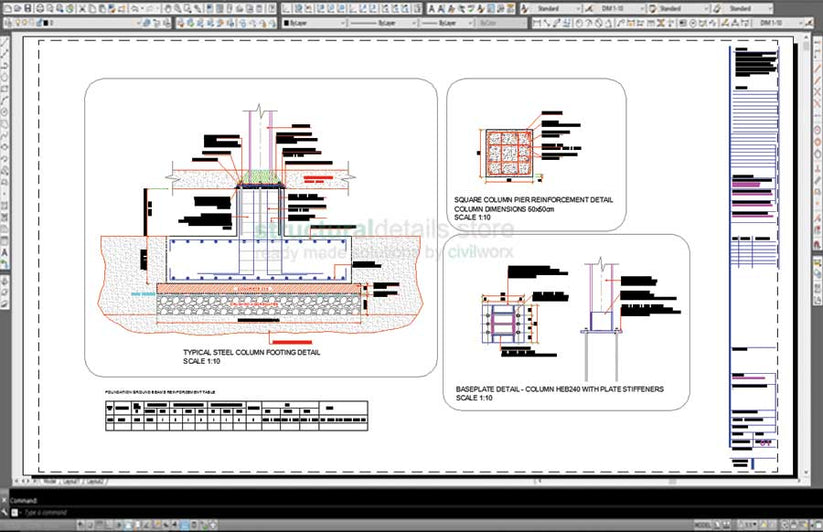 Steel Frame Hangar Complete Design CAD Drawings - structuraldetails