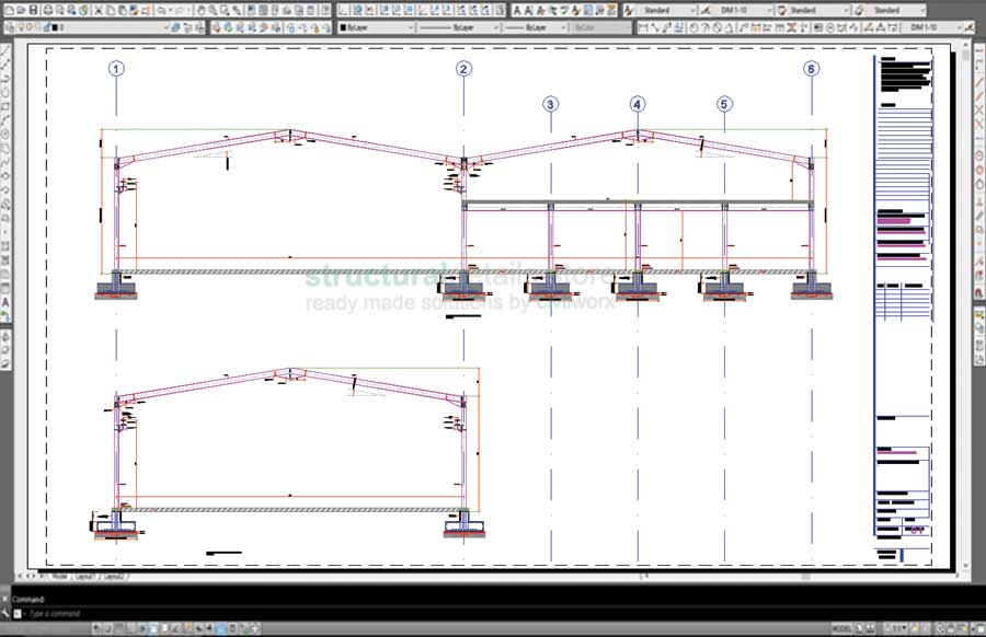 Steel Frame Hangar Complete Design Drawings