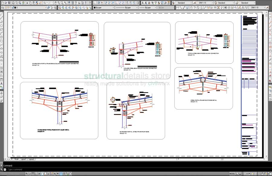 Steel Frame Hangar Complete Design Drawings