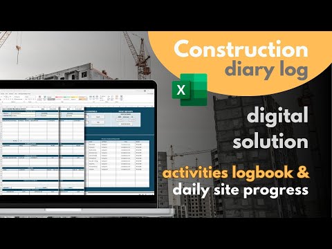 Construction Daily Works Progress Log Entry Diary Excel Template Tool ...