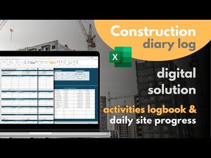 Construction Daily Works Progress Log Entry Diary Excel