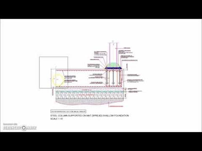 Steel Column Supported on Shallow Mat Spread Foundation