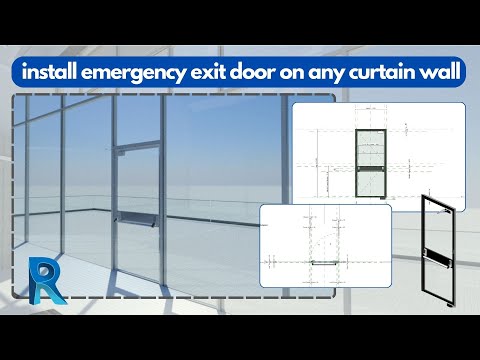 Emergency Curtain Wall Panel Door Fully Parametric Revit Family ...