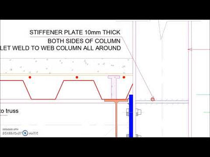 Steel Floor Flat Pratt Truss Support to HEB Column