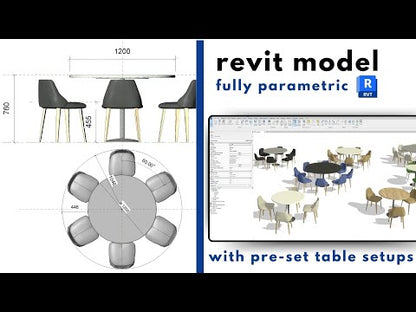 Parametric Revit Round Table and Chair Configuration Setups Family