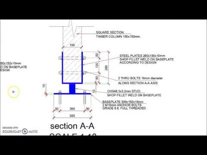 Raised Timber Column Two Sided Baseplate Support