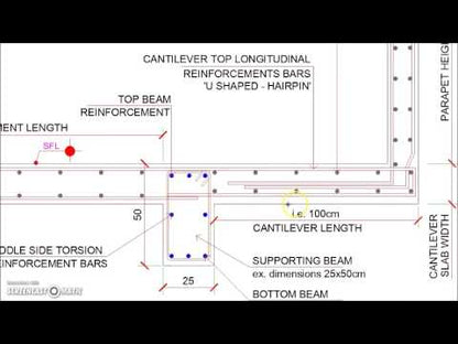 Cantilever Veranda Slab with Parapet Wall Detail