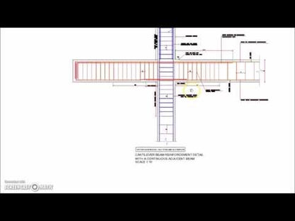 Cantilever Concrete Beam Reinforcement Detail with adjucent continuous beam