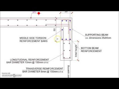 Reinforcement Detail of a Downstand Concrete Beam-Lintel for Door Window Opening