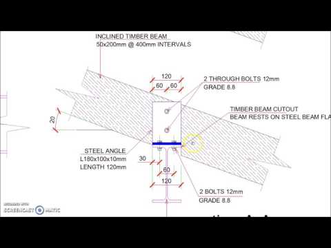 Inclined Timber Beam Supported on Top of Steel Beam CAD Detail ...