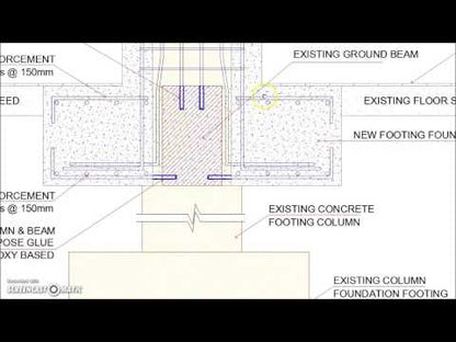 Concrete Column Jacketing Footing Foundation Support Detail