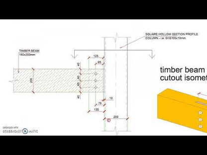 Timber Beam to SHS Steel Column Simple Connection