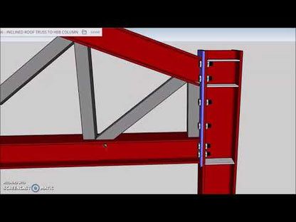 Inclined Roof Steel Truss Connection to HEB Column