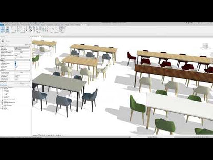 Parametric Revit Multiuse Table and Chair Configuration Setups Family