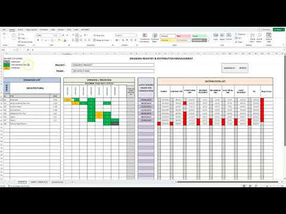 Drawing Registry and Distribution Management Excel Template