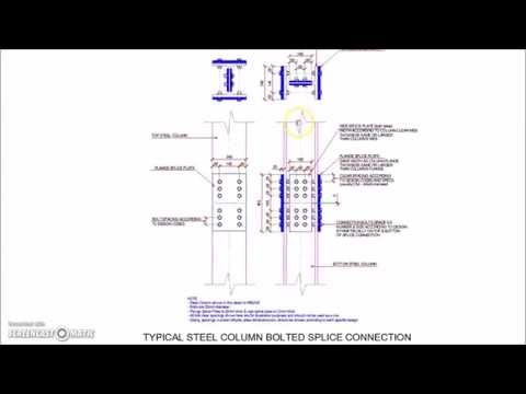 Steel Column Bolted Splice Extension Connection CAD Detail ...