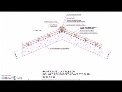 Concrete Roof Slab Ridge Clay Tiles Detail