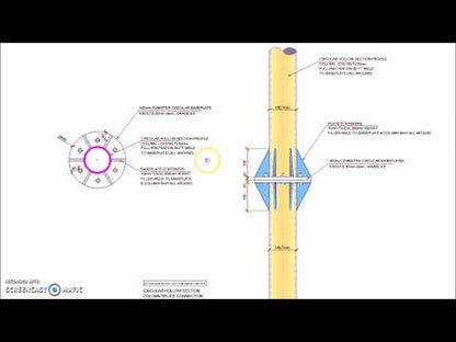 Circular Hollow Section CHS Column Splice Connection Detail