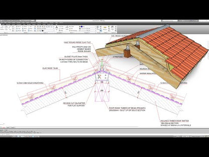 Timber Roof with Clay Tiles Ridge Connection Detail