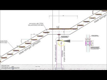 Straight Single Flight Steel Staircase Detail