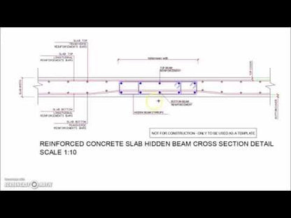 Slab Hidden Beam Reinforcement Cross Section Detail