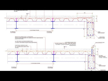 Steel Decking Concrete Floor Supported on Reinforced Concrete Beam