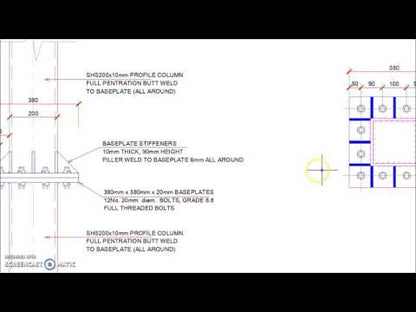 SHS Steel Column Splice Connection Detail Drawing