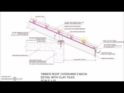 Timber Roof Overhang Fascia Detail with Clay Tiles