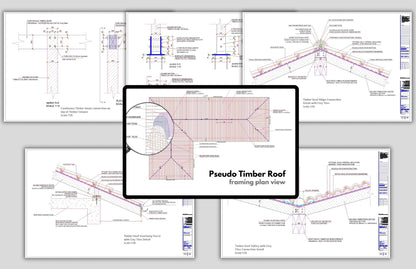 Complete construction details for pseudo timber roof