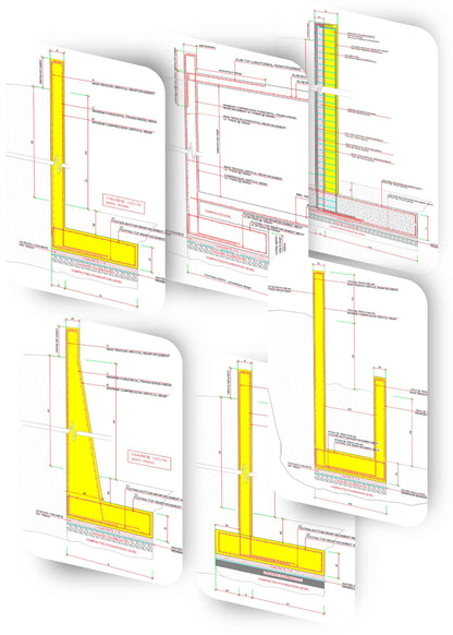 Reinforced Concrete Retaining Walls Bundled Drawing Details