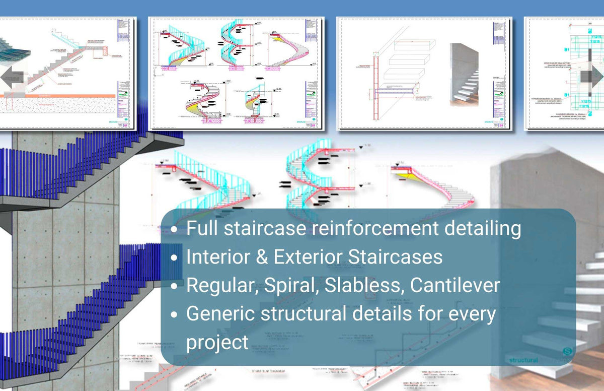 Stair Column Structural Concrete Stair Structural Detail Cad Files Dwg Files Plans And Details