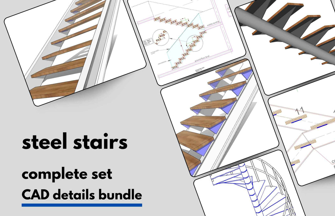 Steel Stairs CAD Detailed Drawings - structuraldetails